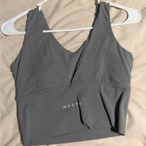NVGTN Gray V-Neck Cropped Bralette